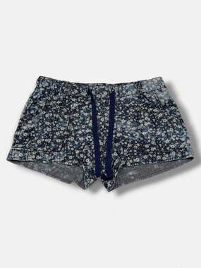Mossimo Supply Co. Blue Floral Print Drawstring Shorts Size Medium
